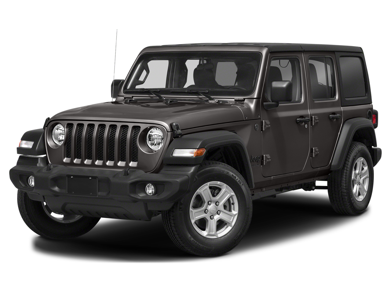 2023 Jeep Wrangler Willys in Granite Crystal Metallic Clearcoat — front three-quarter view