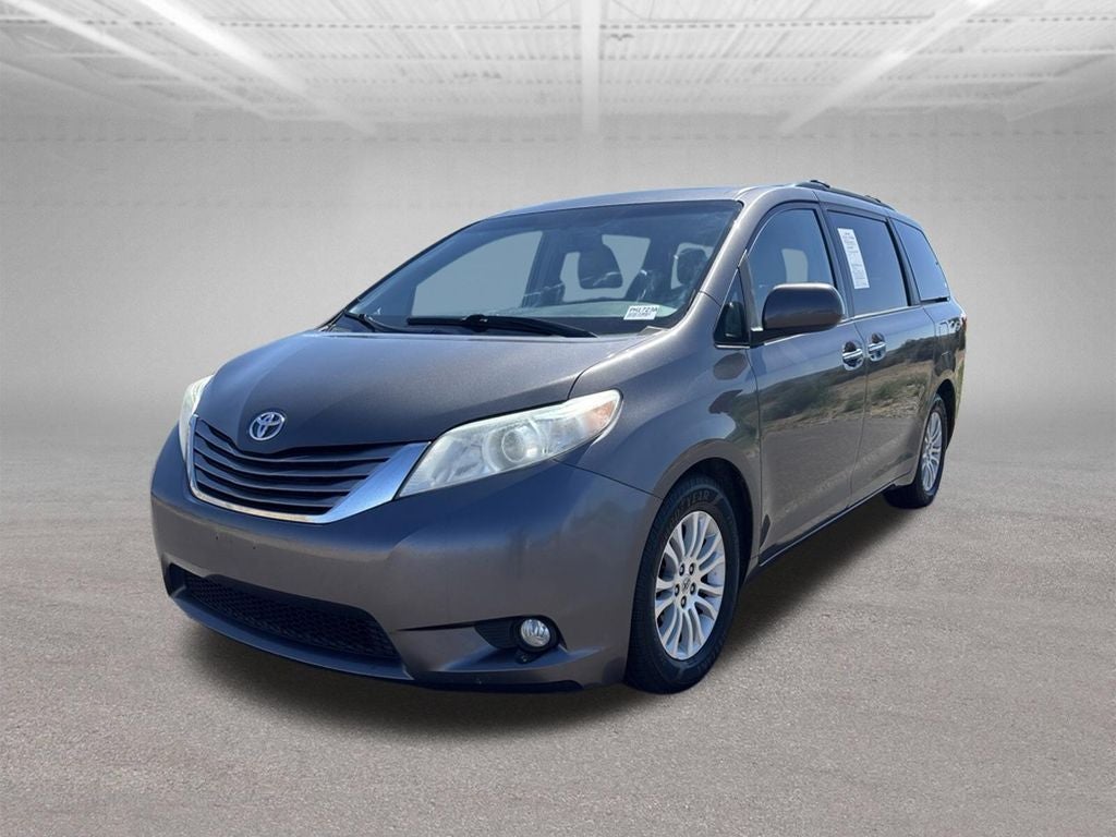 2015 Toyota Sienna XLE 8 Passenger in Predawn Gray Mica — front three-quarter view